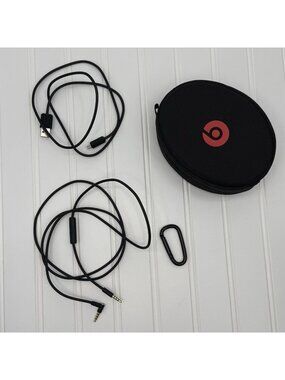 Beats by Dre Solo Headphone Soft Carry CASE ONLY Genuine Charge Cord Aux Cord